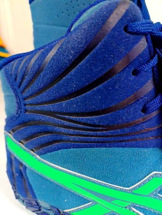 ASICS Aggressor Wrestling Shoes Size 10 J000Y Blue/Neon Green No Box main image 6